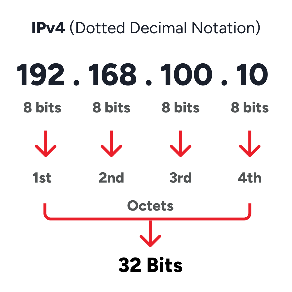 IPv4 (Dotted Decimal Notation)