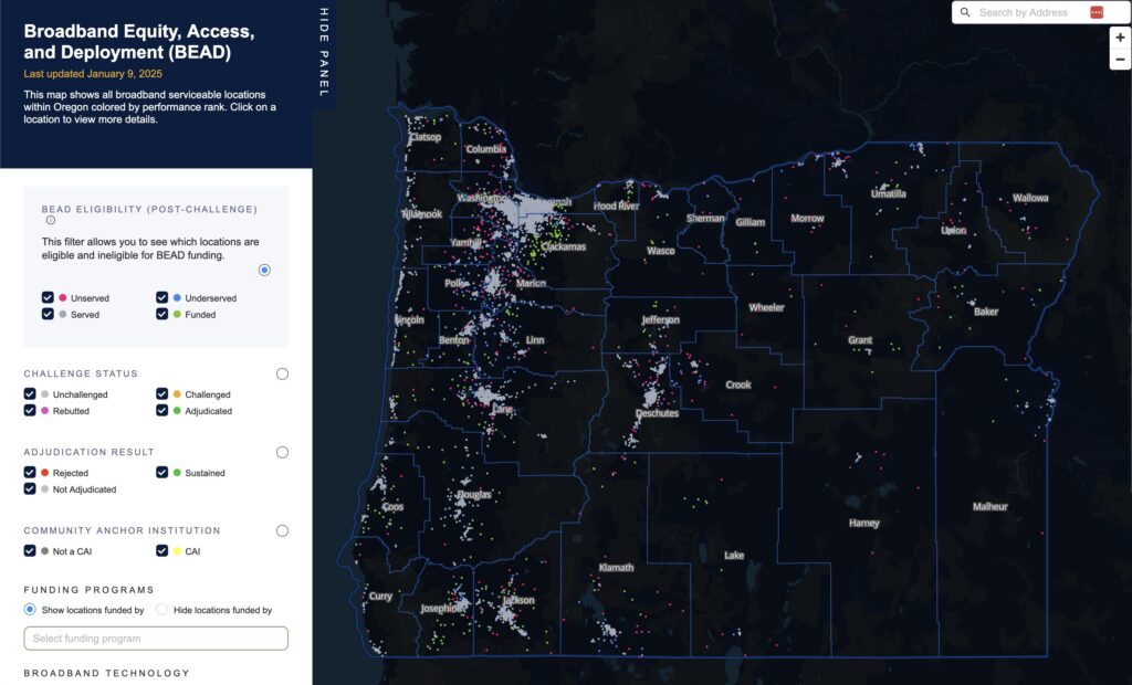 Oregon's BEAD Challenge Map