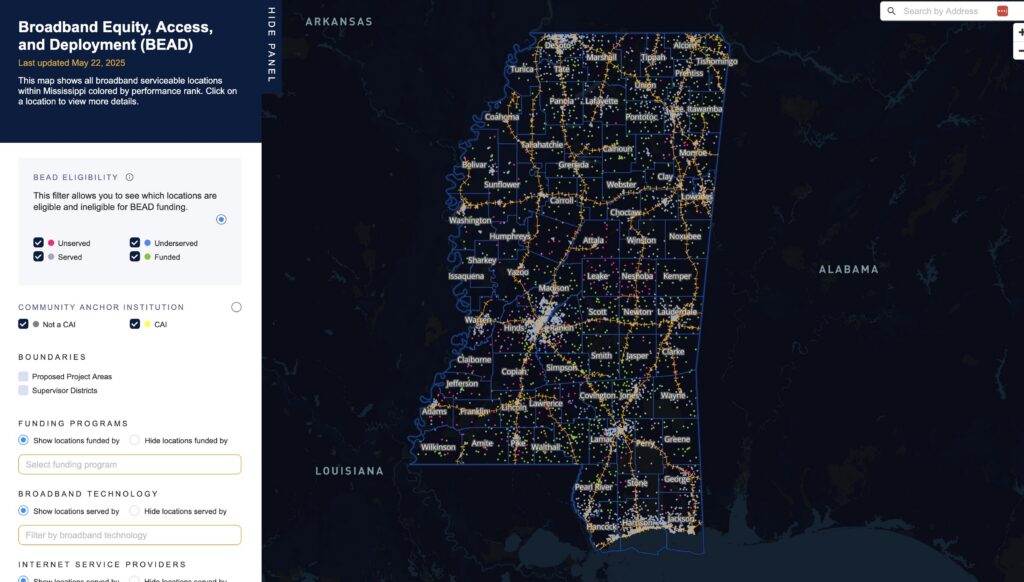 Mississippi BEAD Challenge Map