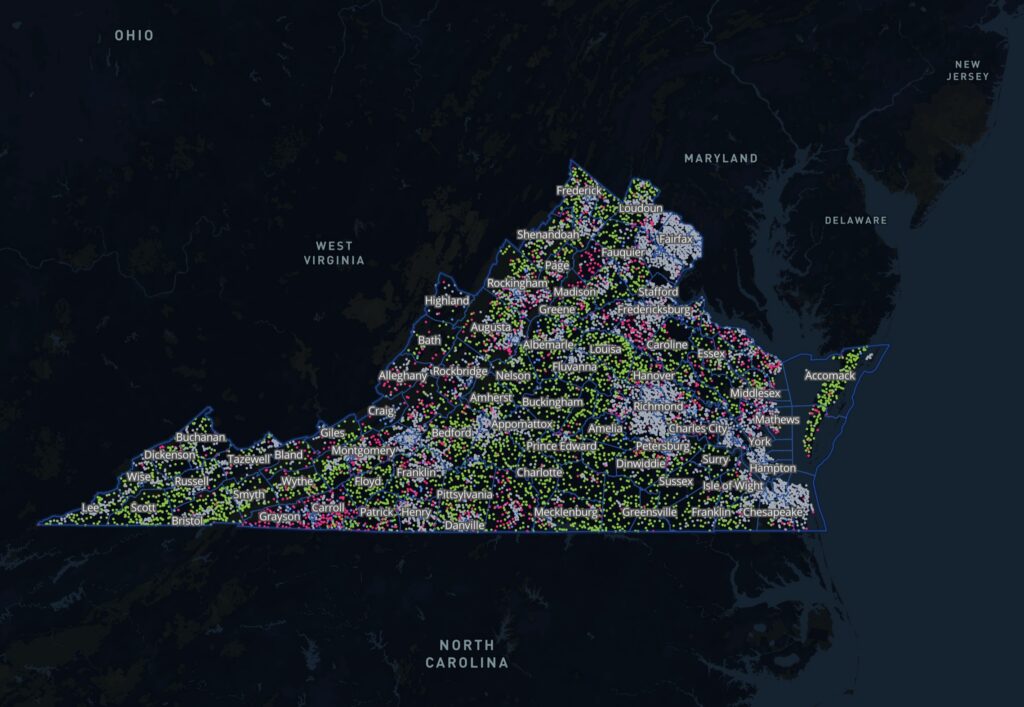 Virginia Bead Challenge Map